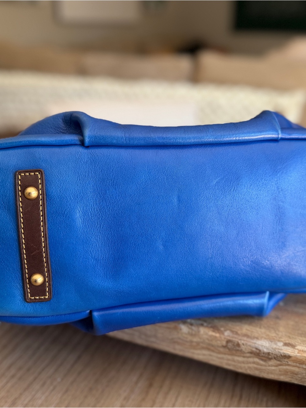 Dooney & Bourke Florentine USA Blue Leather Tassel Hobo Shoulder Bag EUC MINT - Picture 12 of 16